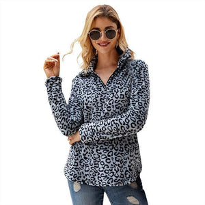 Leopard Zipper Women T-shirt